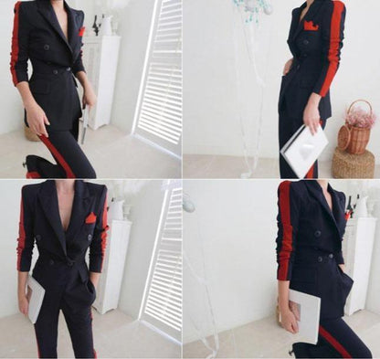 Women Pant Suit, Amani Double-Breasted Pantsuit - Pantsuit - LeStyleParfait