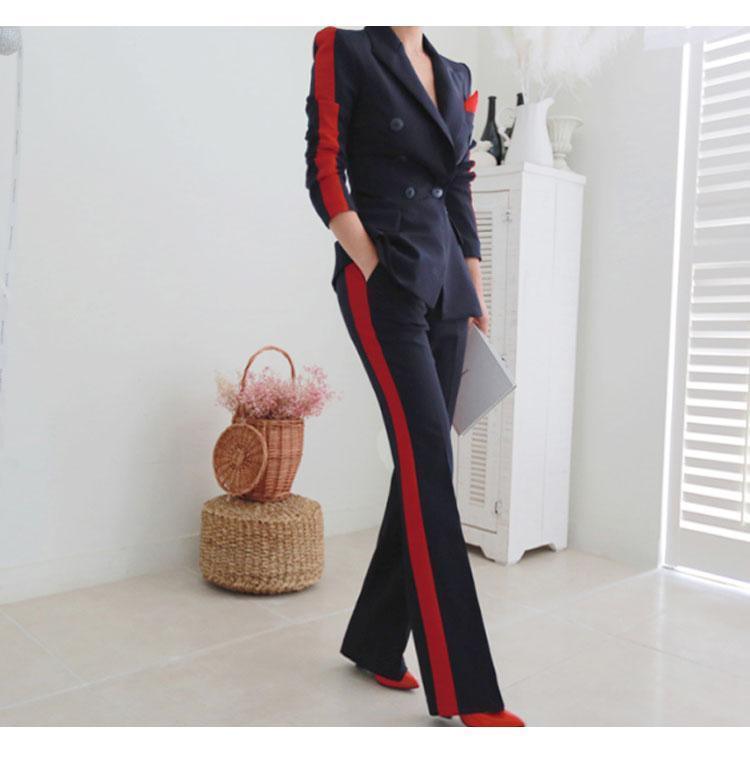 Women Pant Suit, Amani Double-Breasted Pantsuit - Pantsuit - LeStyleParfait