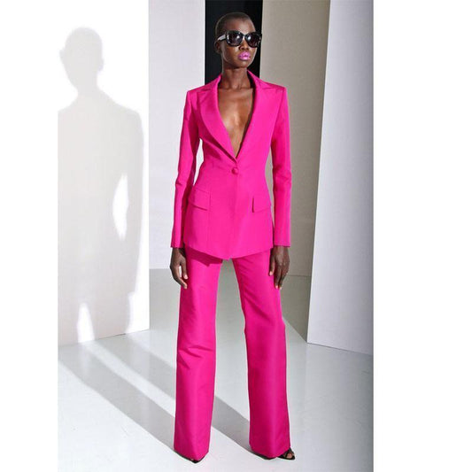 Women Pantsuit, Two Piece Suit, Rose - Pantsuit - LeStyleParfait