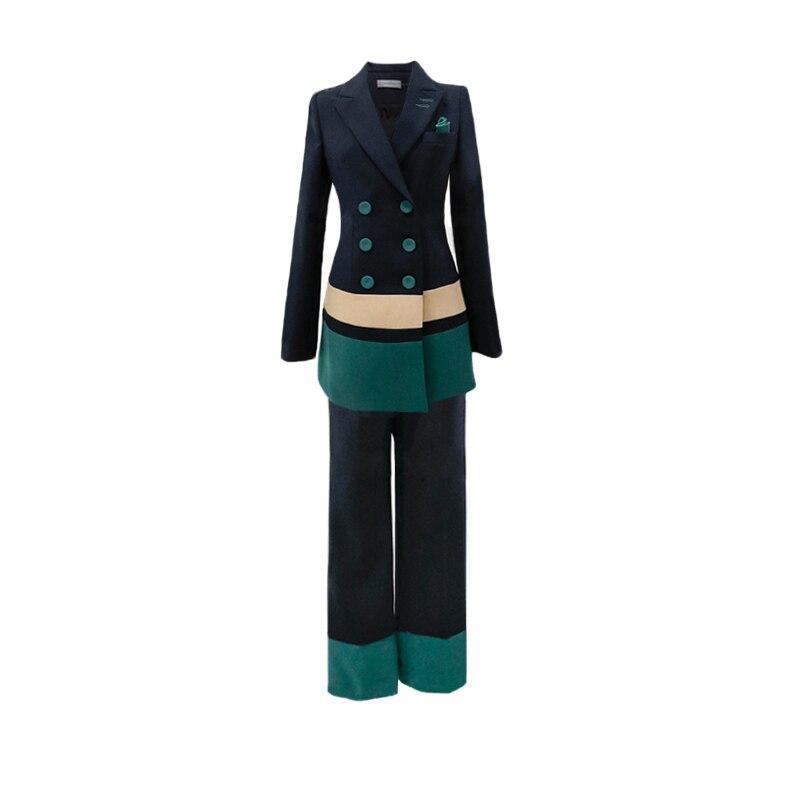 Women Patchwork Business Pantsuit - Pantsuit - LeStyleParfait