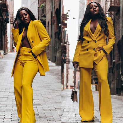 Women Perfectionist Mustard Pantsuit - Pantsuit - LeStyleParfait