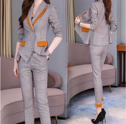 Women Plaid Capri Pantsuits - Pantsuit - LeStyleParfait