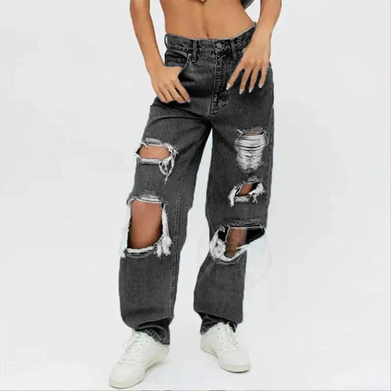 Women Ripped Baggy Jeans - Women Jeans - LeStyleParfait