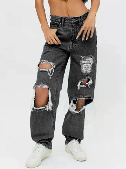 Women Ripped Baggy Jeans - Women Jeans - LeStyleParfait