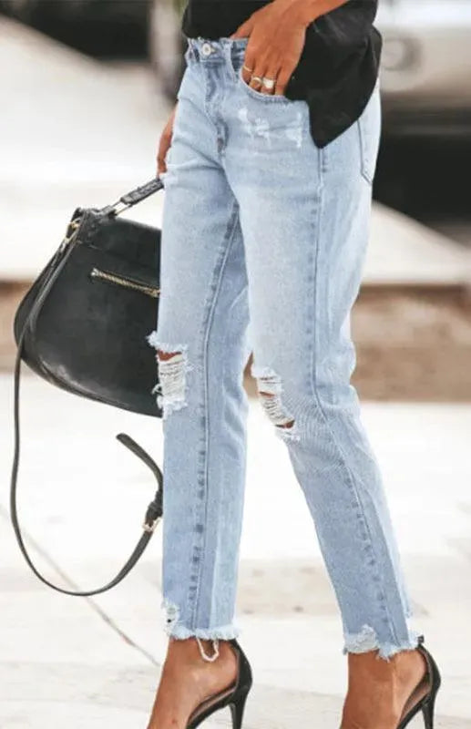 Women Ripped Jeans Pants - Women Jeans - LeStyleParfait