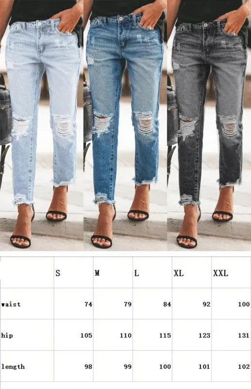 Women Ripped Jeans Pants - Women Jeans - LeStyleParfait