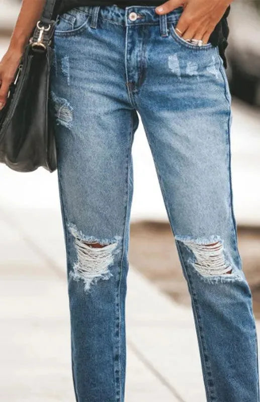 Women Ripped Jeans Pants - Women Jeans - LeStyleParfait