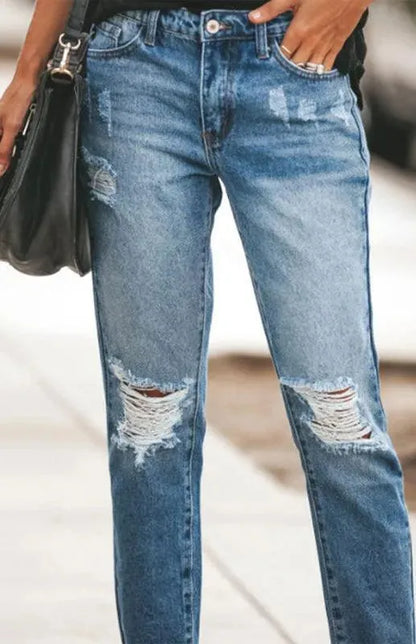 Women Ripped Jeans Pants - Women Jeans - LeStyleParfait