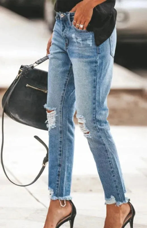 Women Ripped Jeans Pants - Women Jeans - LeStyleParfait