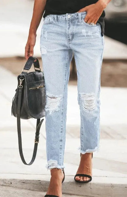 Women Ripped Jeans Pants - Women Jeans - LeStyleParfait