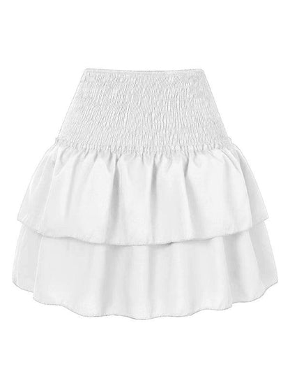 Women's Fashion Ruffled Floral Half-length Pleated Skirt - - LeStyleParfait