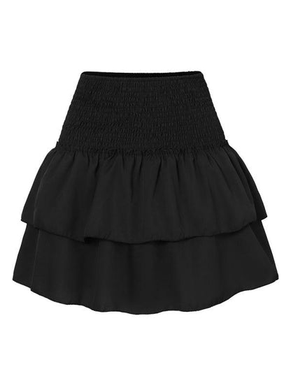 Women's Fashion Ruffled Floral Half-length Pleated Skirt - - LeStyleParfait