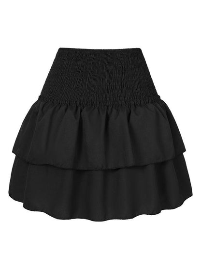 Women's Fashion Ruffled Floral Half-length Pleated Skirt - - LeStyleParfait