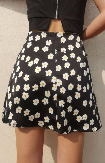 Women's High Waist Satin Print A Fashion Sexy Half-Body Skirt - - LeStyleParfait