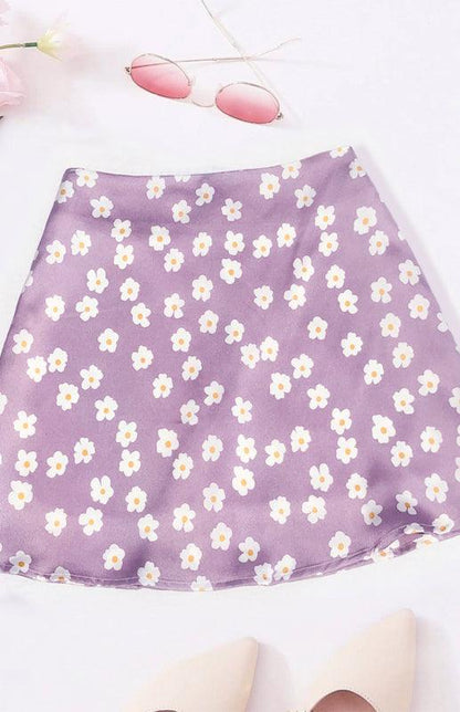 Women's High Waist Satin Print A Fashion Sexy Half-Body Skirt - - LeStyleParfait