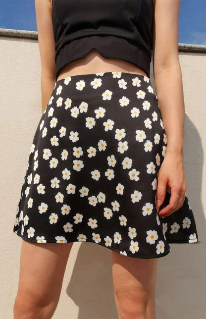 Women's High Waist Satin Print A Fashion Sexy Half-Body Skirt - - LeStyleParfait