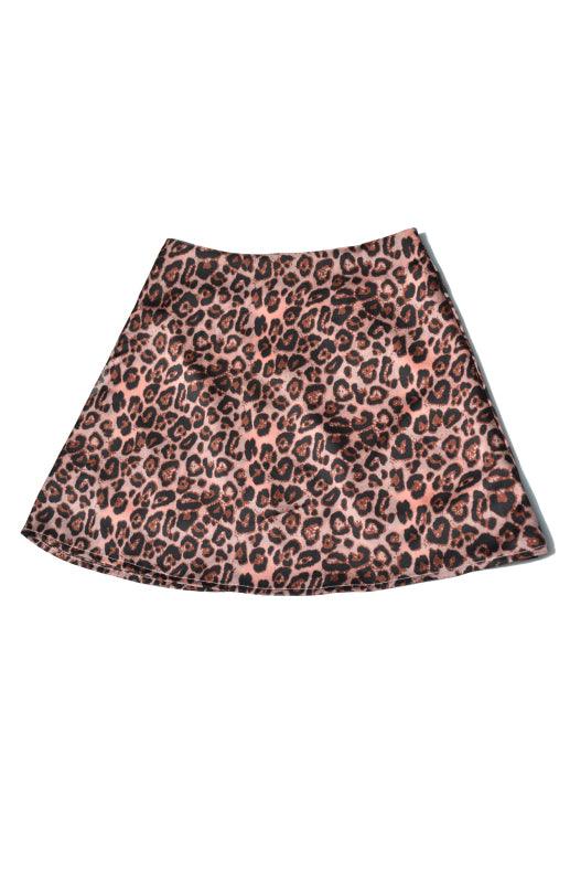 Women's High Waist Satin Printed A-Line Mini Skirt - A-Line Mini Skirt - LeStyleParfait