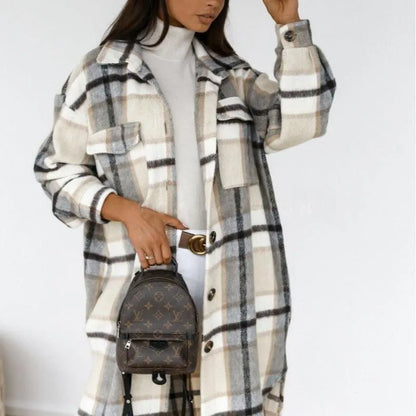 Women’s Plaid Long-Sleeved Winter Shirt - Winter Shirt - LeStyleParfait