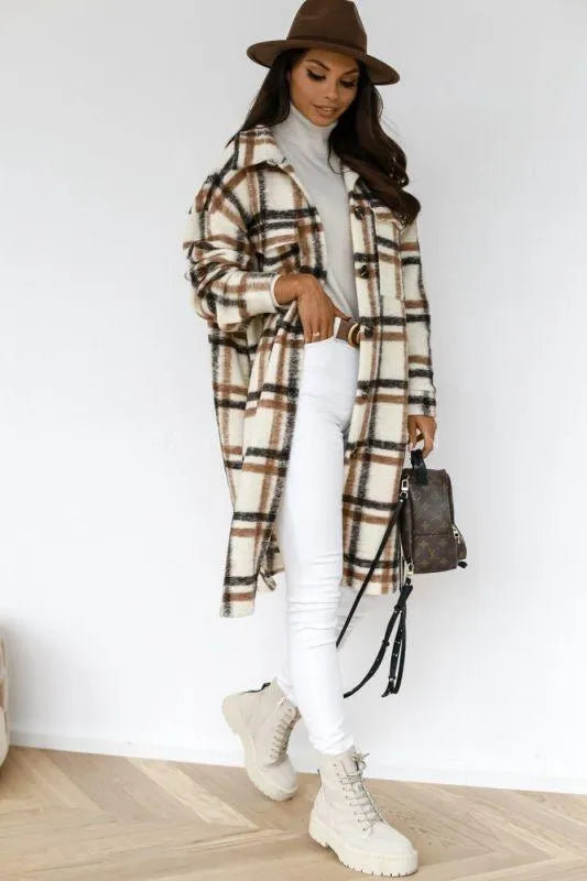 Women’s Plaid Long-Sleeved Winter Shirt - Winter Shirt - LeStyleParfait