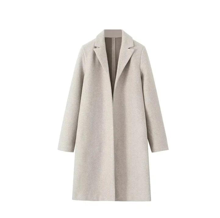 Women's Solid Long Overcoat - Overcoat - LeStyleParfait