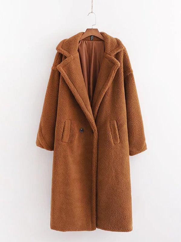 Women's Warm Fur Woolen Overcoat - Overcoat - LeStyleParfait