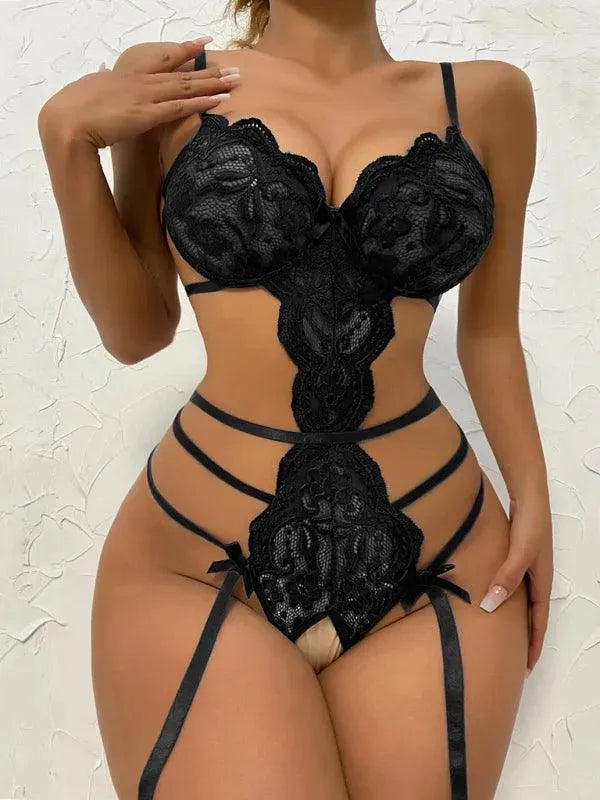 Women Sexy Hollow Suspender Bodysuit - Bodysuit - LeStyleParfait