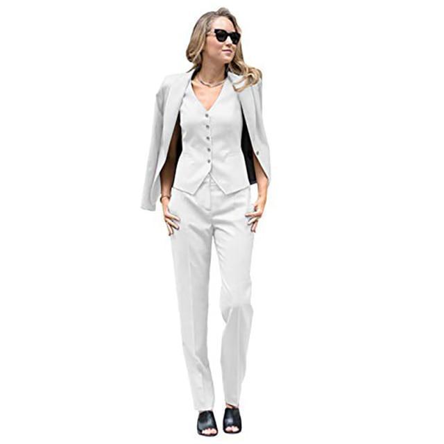 Women Pant Suit - White Women Pantsuit - LeStyleParfait