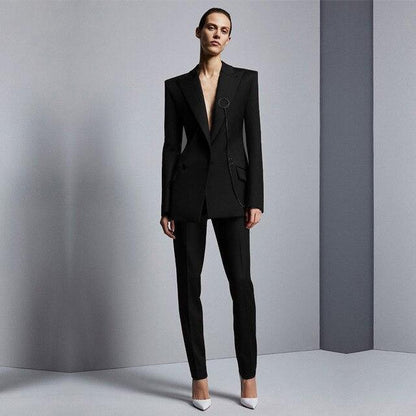 Women Tailored Formal Pantsuit - Pantsuit - LeStyleParfait