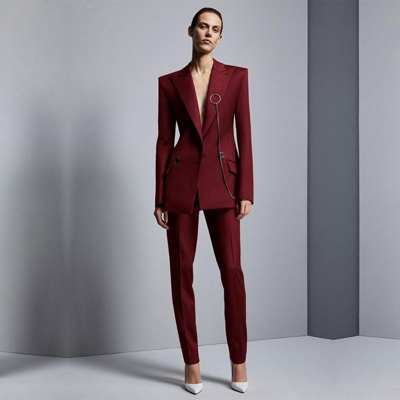 Red Formal Pantsuit for Women, Red Pants Suit for Office, Business Suit  Womens, Red Blazer Trouser Suit for Women -  Canada