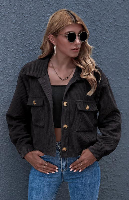 Women's Corduroy Trucker Jacket-Trucker Jacket-LeStyleParfait