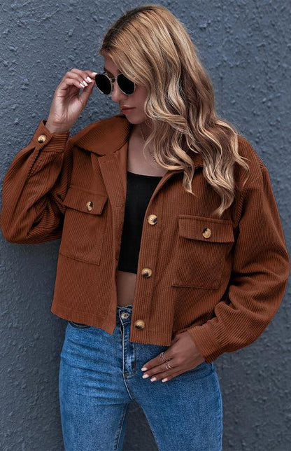 Women's Corduroy Trucker Jacket-Trucker Jacket-LeStyleParfait