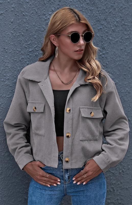 Women's Corduroy Trucker Jacket-Trucker Jacket-LeStyleParfait