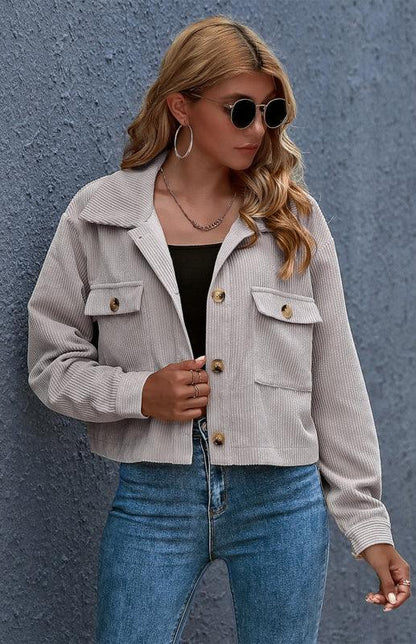 Women's Corduroy Trucker Jacket-Trucker Jacket-LeStyleParfait