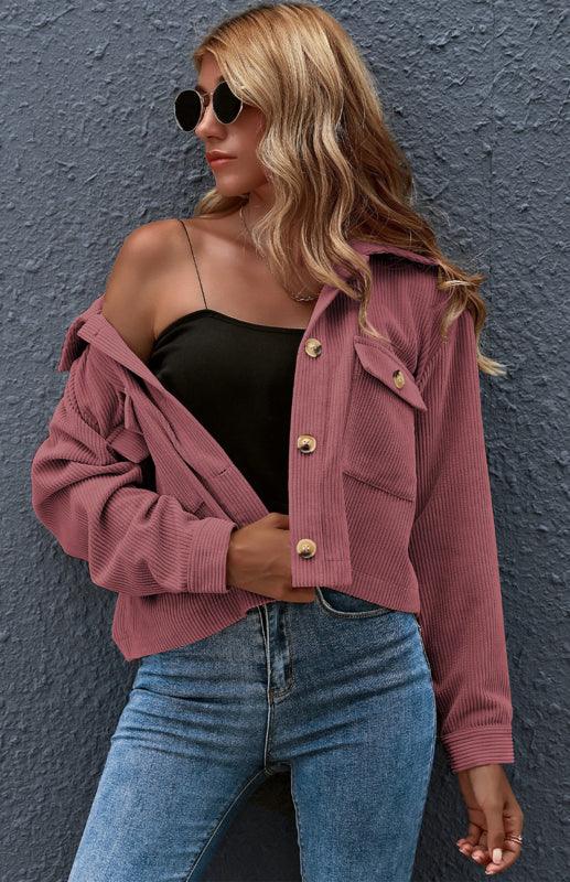 Women's Corduroy Trucker Jacket-Trucker Jacket-LeStyleParfait