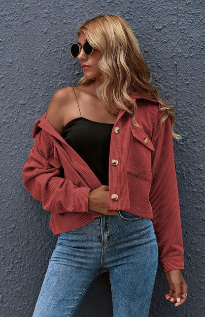 Women's Corduroy Trucker Jacket-Trucker Jacket-LeStyleParfait