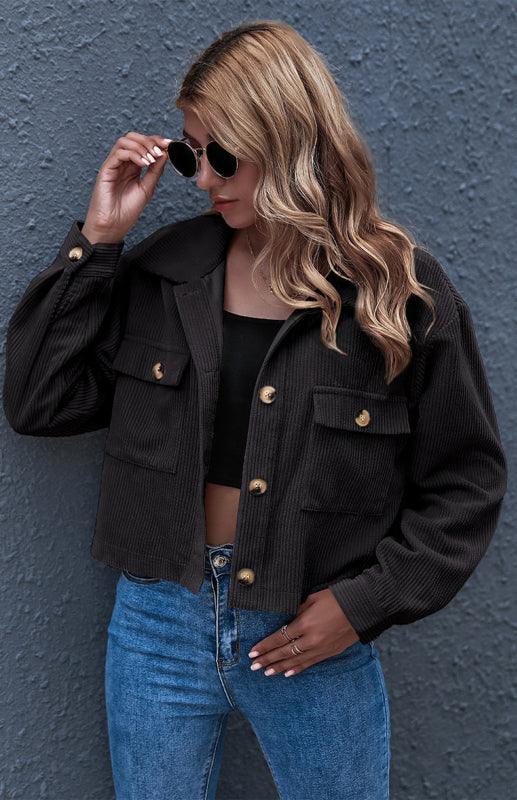 Women's Corduroy Trucker Jacket-Trucker Jacket-LeStyleParfait