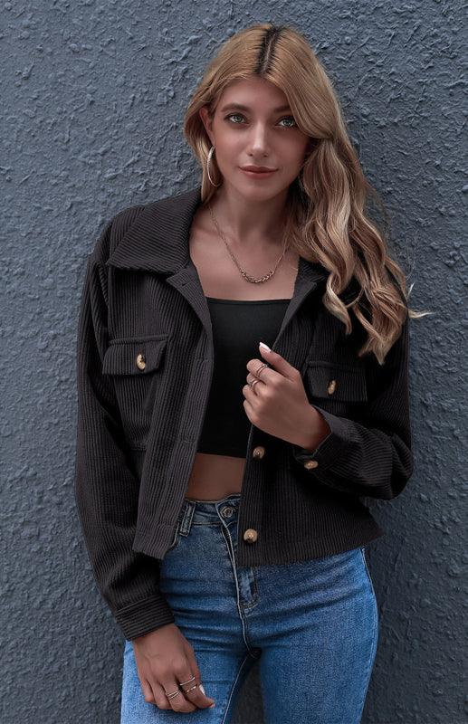 Women's Corduroy Trucker Jacket-Trucker Jacket-LeStyleParfait