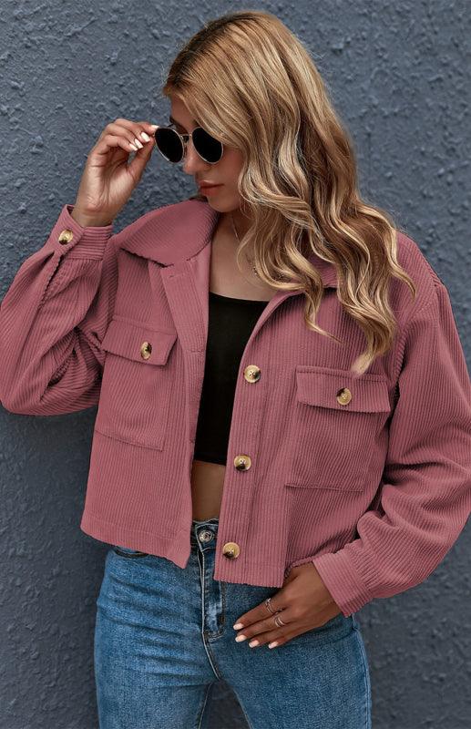 Women's Corduroy Trucker Jacket-Trucker Jacket-LeStyleParfait