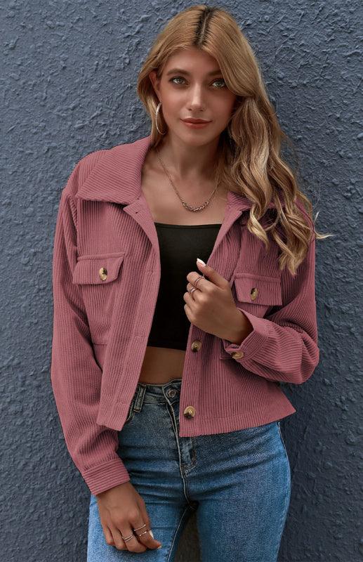 Women's Corduroy Trucker Jacket-Trucker Jacket-LeStyleParfait