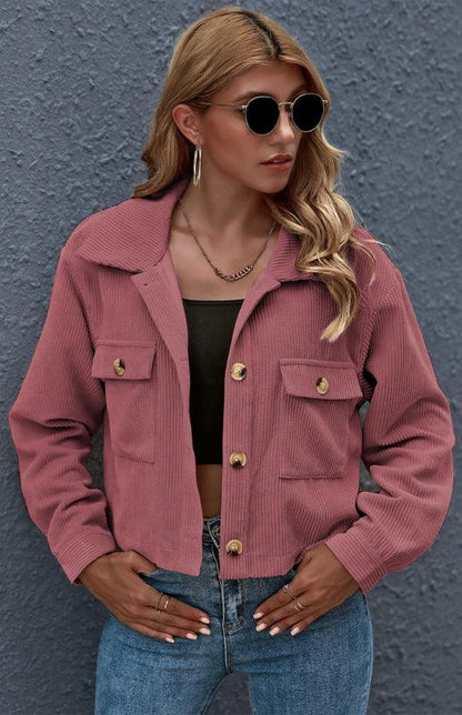 Women's Corduroy Trucker Jacket-Trucker Jacket-LeStyleParfait