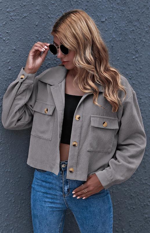 Women's Corduroy Trucker Jacket-Trucker Jacket-LeStyleParfait