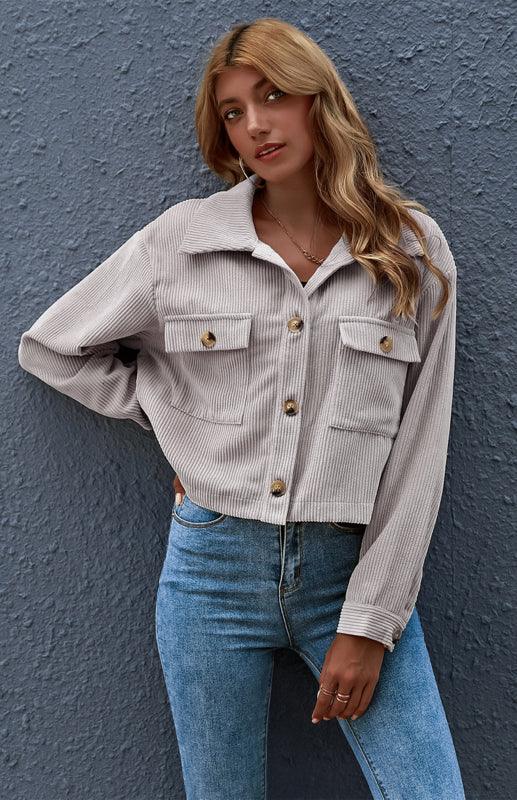 Women's Corduroy Trucker Jacket-Trucker Jacket-LeStyleParfait