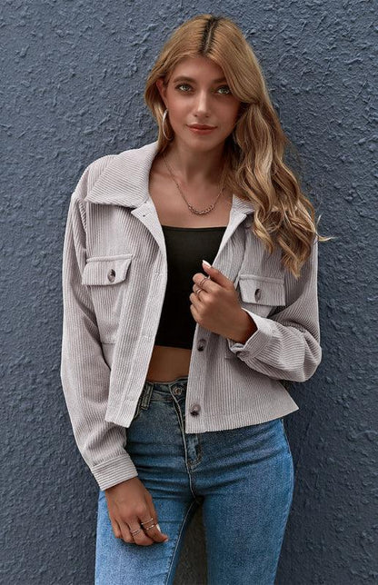 Women's Corduroy Trucker Jacket-Trucker Jacket-LeStyleParfait