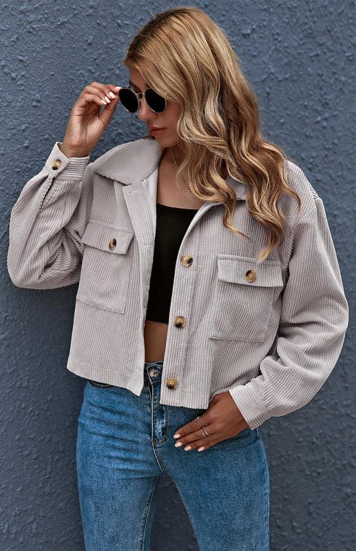 Women's Corduroy Trucker Jacket-Trucker Jacket-LeStyleParfait