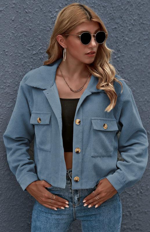 Women's Corduroy Trucker Jacket-Trucker Jacket-LeStyleParfait