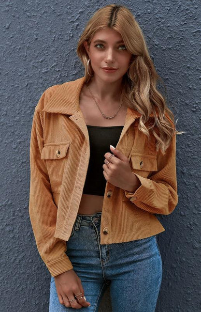 Women's Corduroy Trucker Jacket-Trucker Jacket-LeStyleParfait