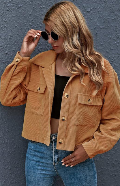 Women's Corduroy Trucker Jacket-Trucker Jacket-LeStyleParfait