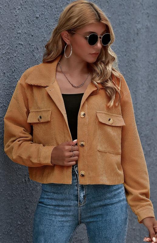 Women's Corduroy Trucker Jacket-Trucker Jacket-LeStyleParfait