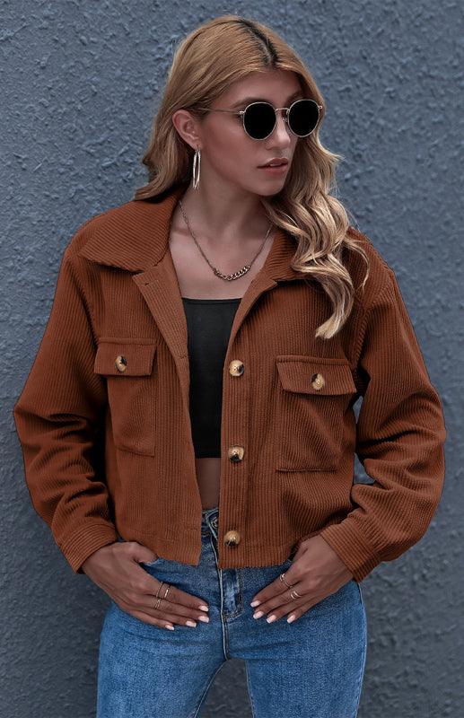 Women's Corduroy Trucker Jacket-Trucker Jacket-LeStyleParfait