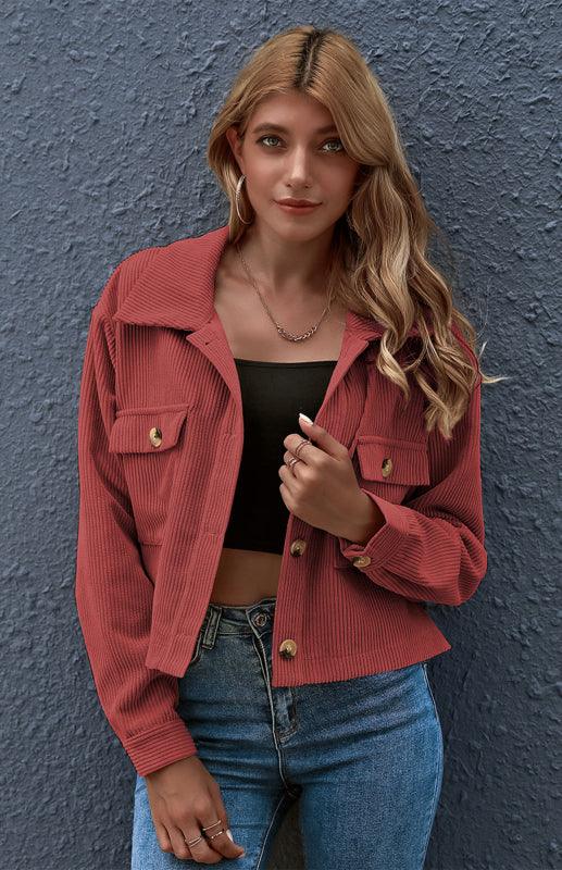 Women's Corduroy Trucker Jacket-Trucker Jacket-LeStyleParfait